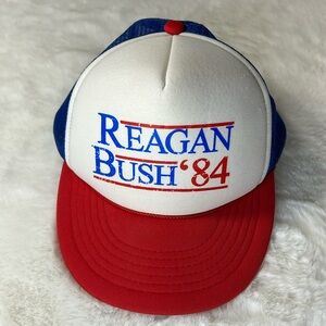 REAGAN BUSH 84 Trucker Cap Hat Mesh Snap Back Retro Republican Election 80s Vote